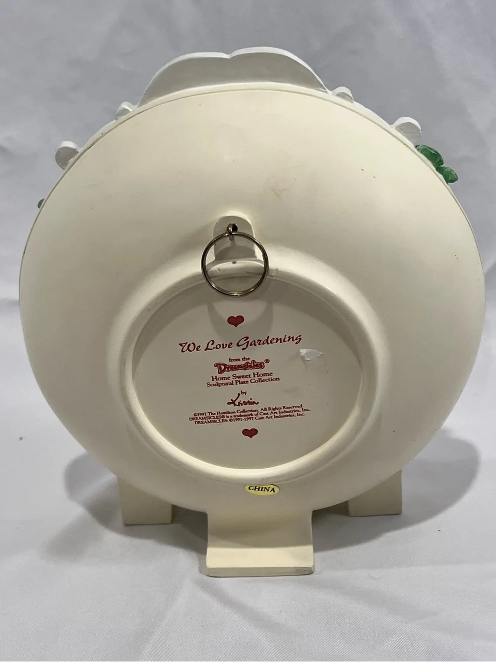1997 DreamSicles We Love Gardening Sculptural Plate